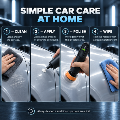 Cordless Car Polisher for Light Scratch Repair & Windshield Oil Film Removal