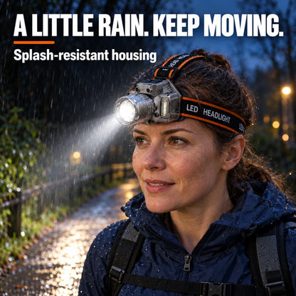 Rechargeable Super Bright  LED Headlamp with Motion Sensor