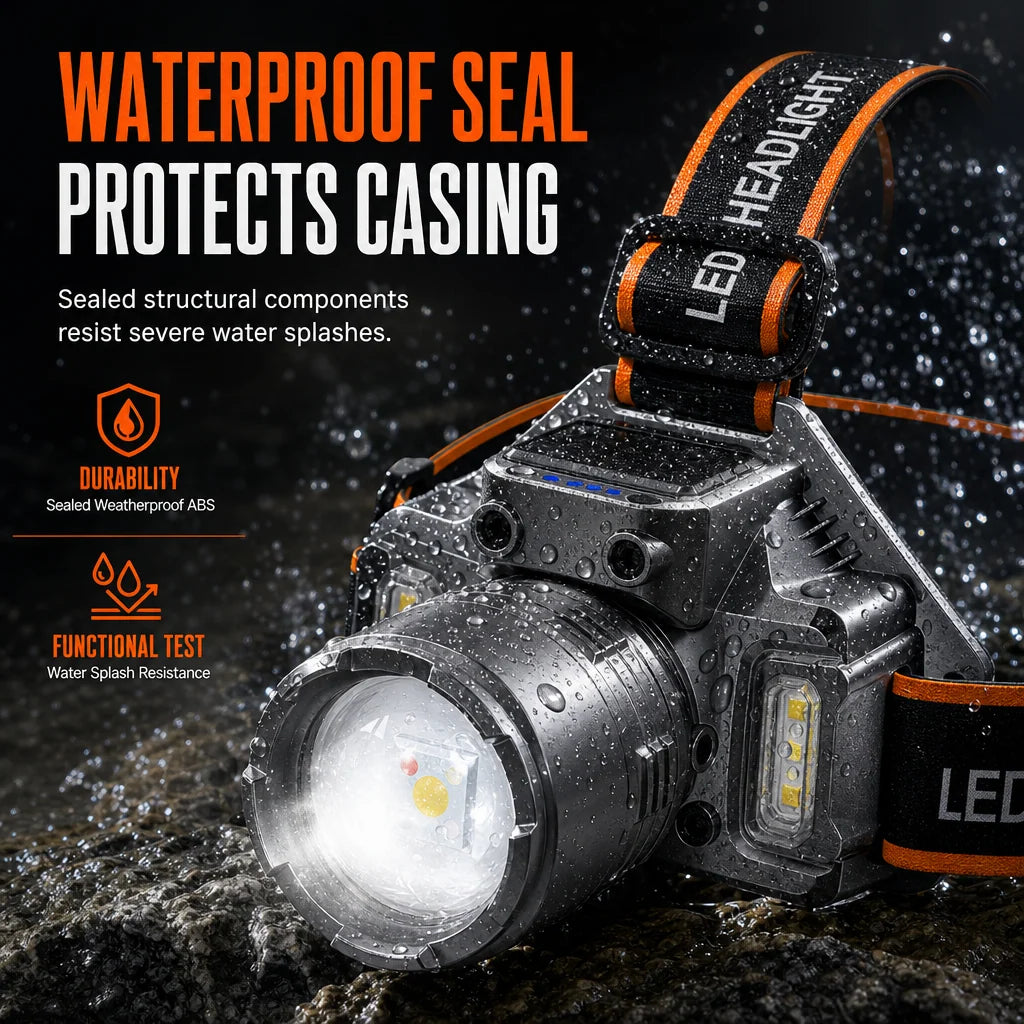 Rechargeable Super Bright  LED Headlamp with Motion Sensor