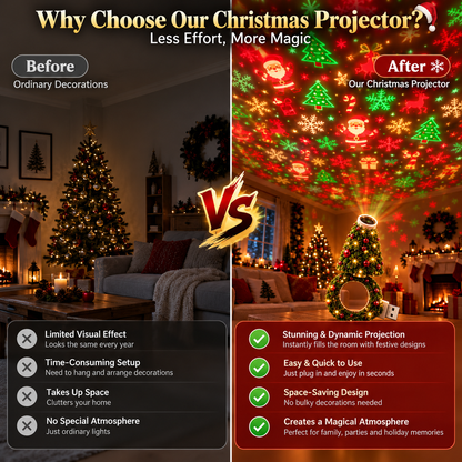 ✨Christmas Projector – Festive Holiday Light Projection for Home & Party
