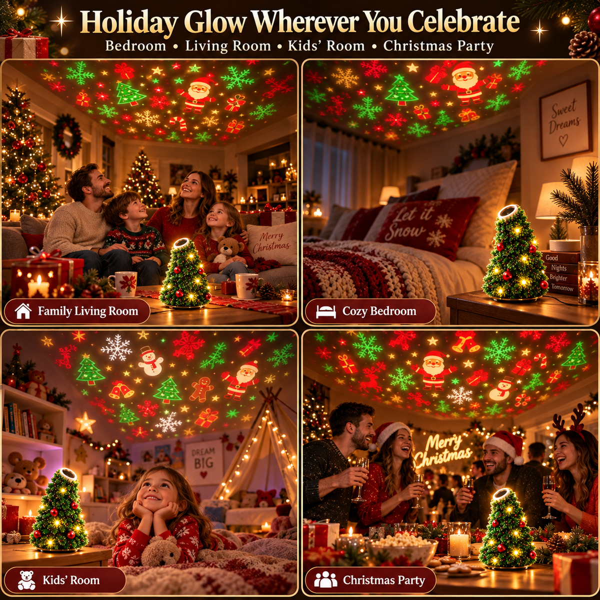 ✨Christmas Projector – Festive Holiday Light Projection for Home & Party
