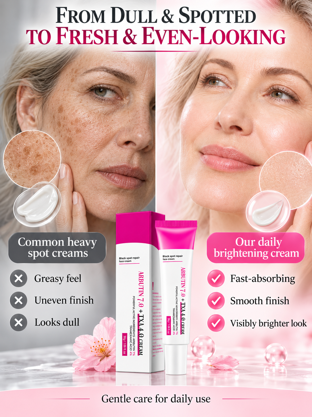 ✨Dark Spot 24% Correcting Pink Glow Cream – Dark Spot Corrector & Brightening Moisturizer