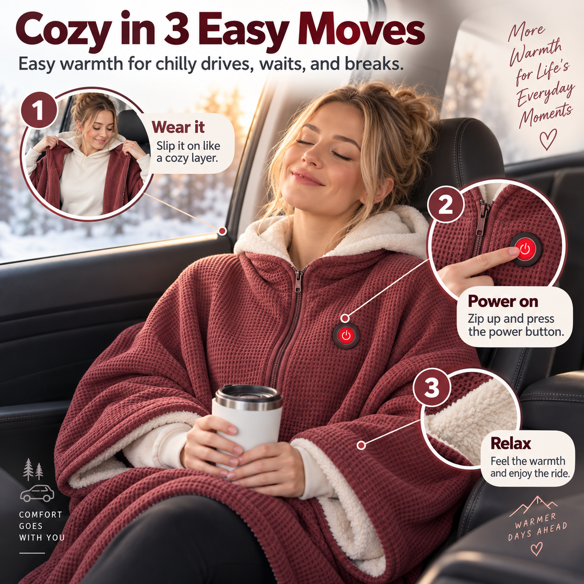 Wearable Heated Blanket – Cozy Hands-Free Warmth