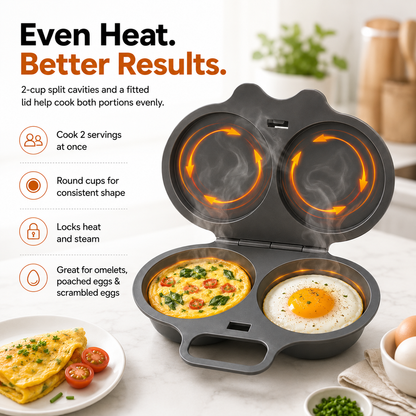 🍳 Easy-Clean Egg Cooker – Food-Grade PP, Dishwasher-Safe, Quick Healthy Breakfast Gadget