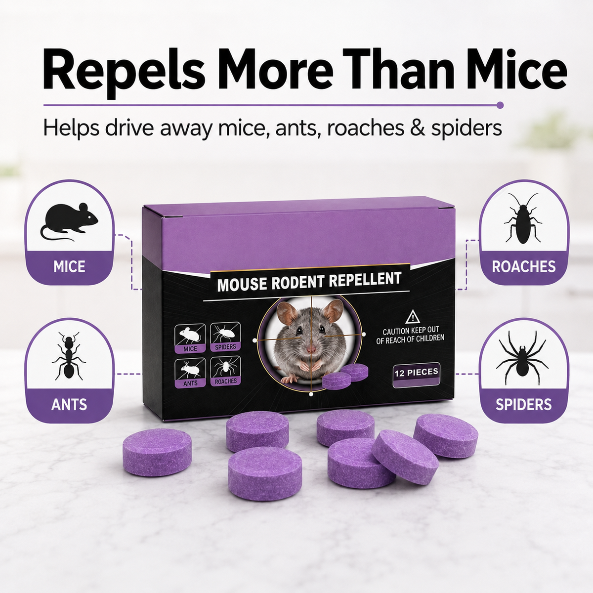🐭❌ 12-Pack Pest Repellent Balls – Kitchen-Safe Rodent Deterrent Solution