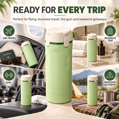 🧴4-in-1 Travel Dispenser Set – 4 x 30ml Leak-Proof Bottles, Perfect for Trips, Gym & Camping