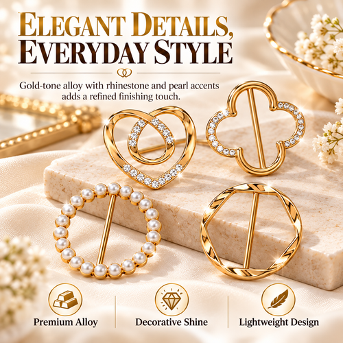 Women's Metal Shirt Clips – Round & Heart Designs for Loose Clothing