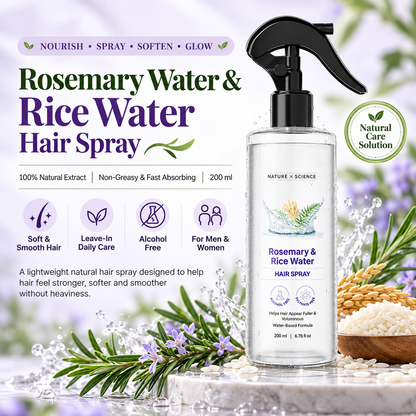 ✨Rosemary & Rice Water Hair Mist | 100% Natural | Soft, Smooth & Non-Greasy