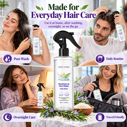 ✨Rosemary & Rice Water Hair Mist | 100% Natural | Soft, Smooth & Non-Greasy