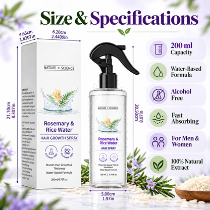 ✨Rosemary & Rice Water Hair Mist | 100% Natural | Soft, Smooth & Non-Greasy