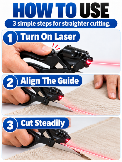 ✂️ Craft Tool Deal – Laser Guide Precision Cutting Scissors 📐 Heavy-Duty Stainless Steel Blades with Ergonomic Grip for Sewing & DIY Projects ✨