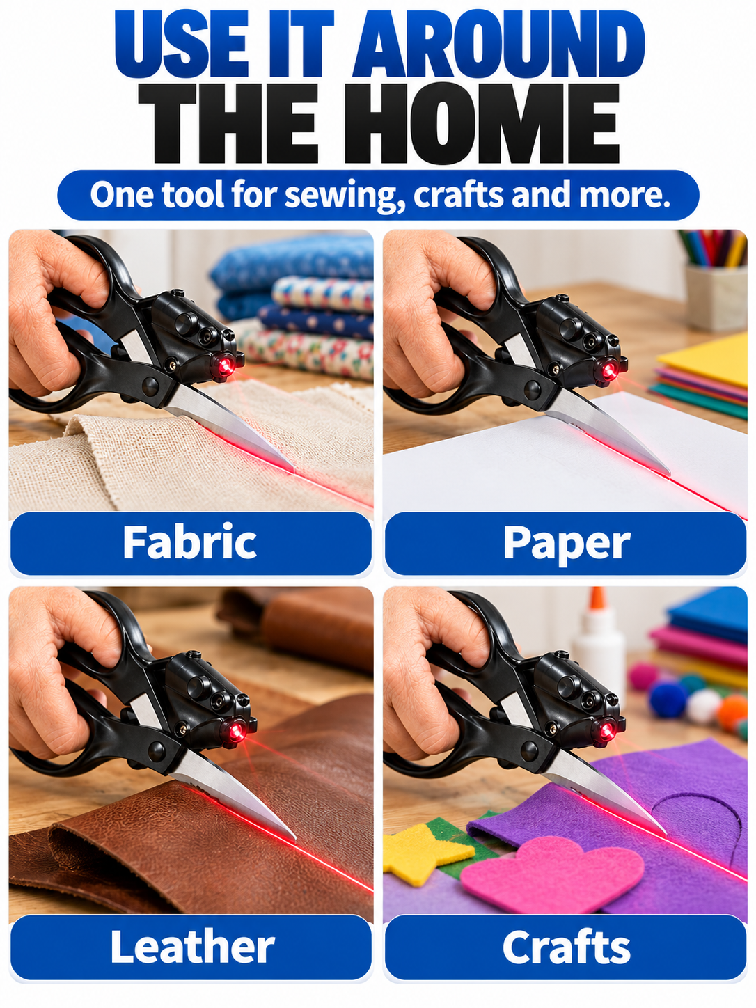 ✂️ Craft Tool Deal – Laser Guide Precision Cutting Scissors 📐 Heavy-Duty Stainless Steel Blades with Ergonomic Grip for Sewing & DIY Projects ✨