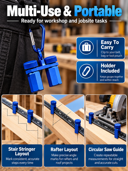 🛠️ Woodworking Deal – Stair Layout Guide Clamps 📐 Precision Positioning Tool for Stringers, Rafters & Saw Cuts 🔨