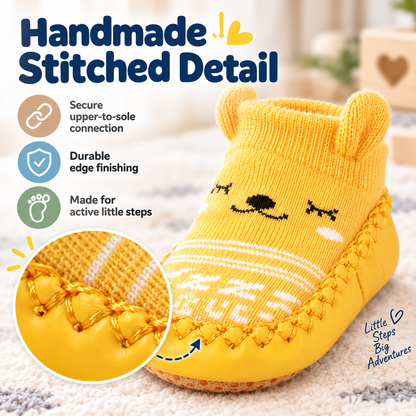 ✨Cute Cartoon Baby Walker Socks – Non-Slip Adhesive Boat Socks for Spring & Fall