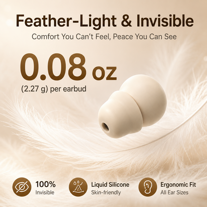 🎧 Invisible Wireless Earbuds – 0.08oz, 25Hr Noise Cancelling, Side-Sleeper Comfort