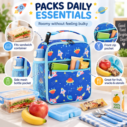 ✨Insulated Kids Lunch Bag – Keeps Lunch Fresh for School & Travel
