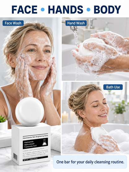 💖✨ Glow Niacinamide Soap 🫧 Brightening Cleansing Bar for Face & Body Smooth Moisturized Skin Care