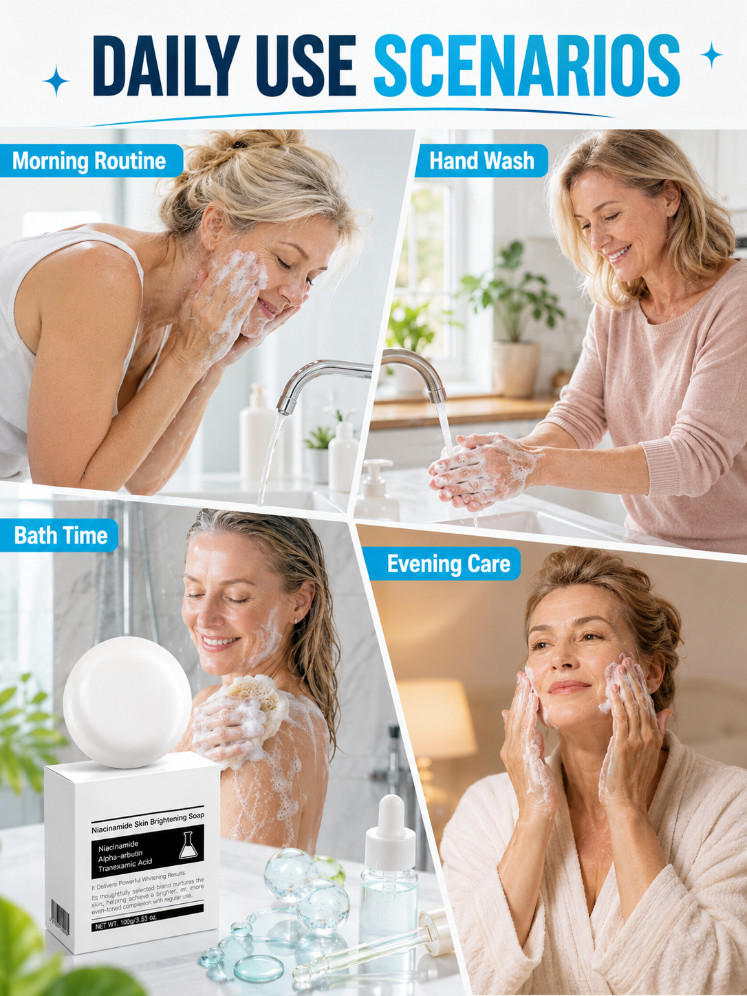 💖✨ Glow Niacinamide Soap 🫧 Brightening Cleansing Bar for Face & Body Smooth Moisturized Skin Care
