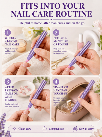 💅 Nail Care Oil Pen 🌸✨ Cuticle Pusher Moisturizing Strengthening Repair Pen for Dry Damaged Nails & Hangnails