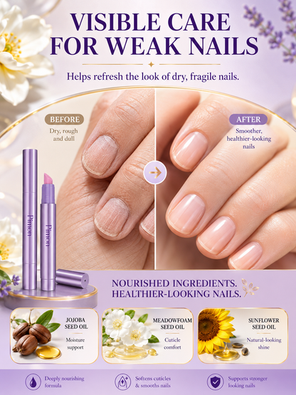 💅 Nail Care Oil Pen 🌸✨ Cuticle Pusher Moisturizing Strengthening Repair Pen for Dry Damaged Nails & Hangnails