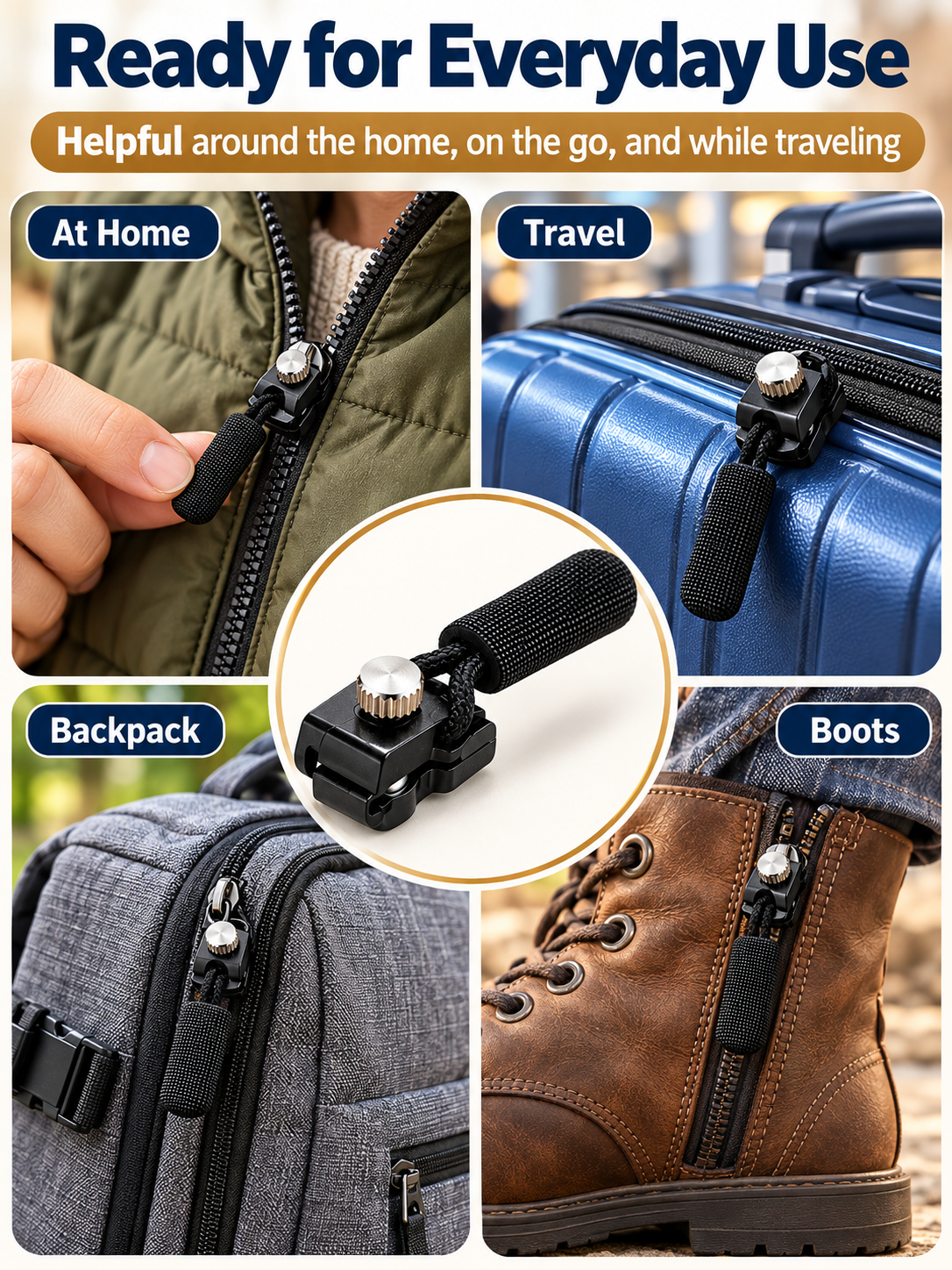 ✨15Pcs Detachable Zipper Repairer – 3 Sizes, Tool-Free Fix for Bags, Jackets, Shoes & Boots