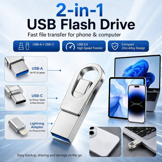 ⚡ 2026 2-in-1 USB C Pendrive – High-Speed Memory for Students & Office