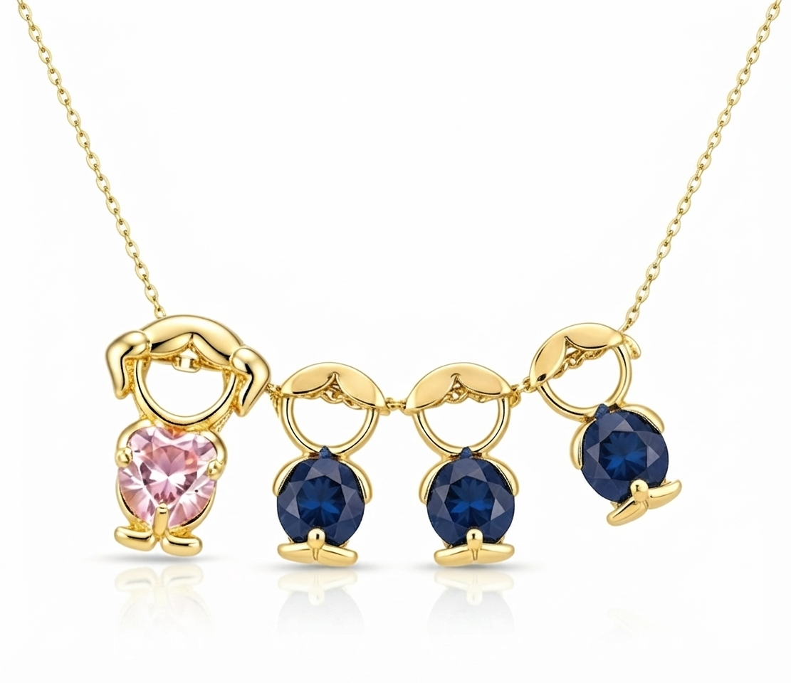 👩‍👧‍👦 Mom and Children Necklace – Meaningful Jewelry for Family Bonding 🌸