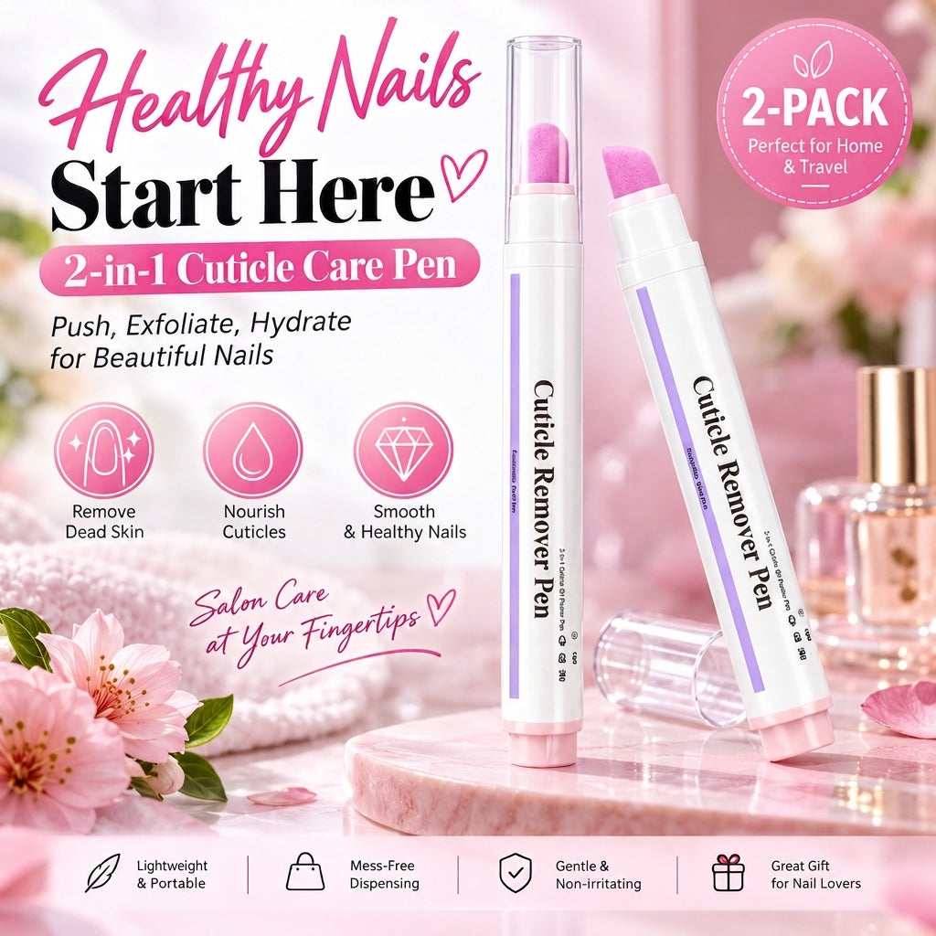 ✨ 2-in-1 Cuticle Remover Pen – Ceramic Tip, Hydrating & Travel-Ready