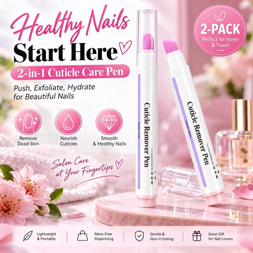 ✨ 2-in-1 Cuticle Remover Pen – Ceramic Tip, Hydrating & Travel-Ready