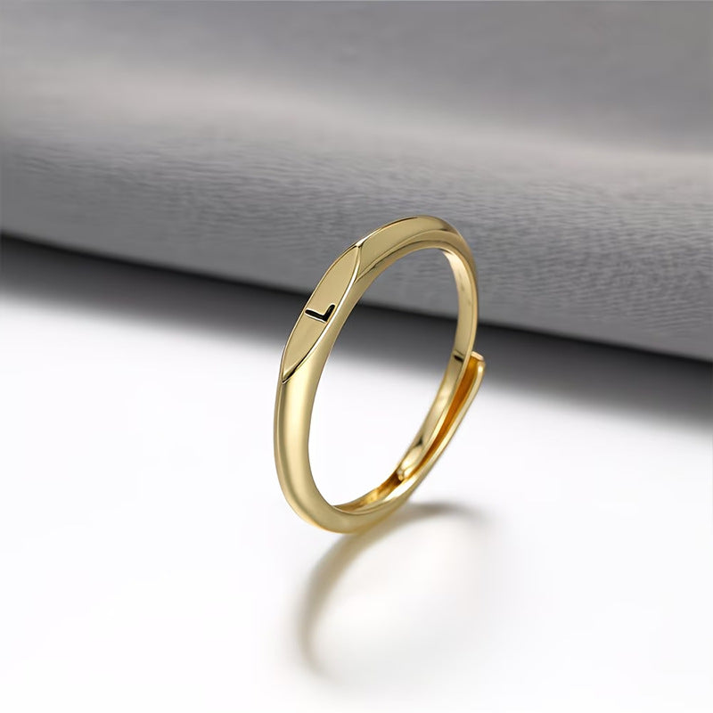 🎁14K Gold Filled Ring Gold Initial Ring Dainty Gold Simple Letter Band Rings
