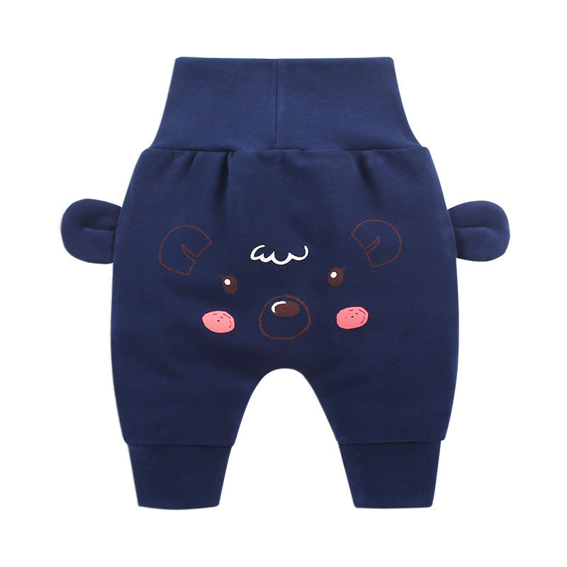 Baby High-Waist Tummy-Control Harem Pants – Cute 3D Animal Print Knit Pants