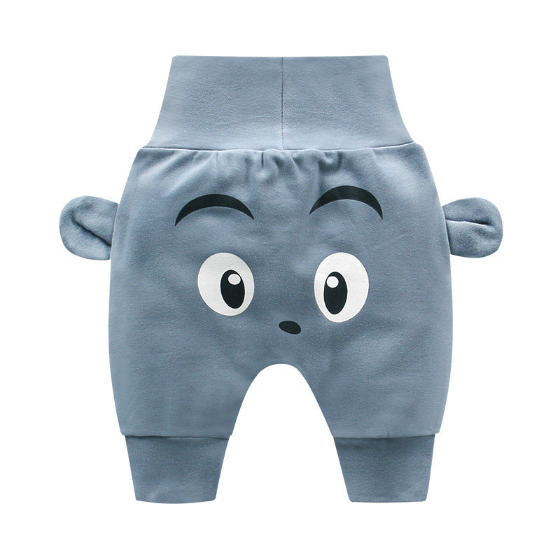 Baby High-Waist Tummy-Control Harem Pants – Cute 3D Animal Print Knit Pants