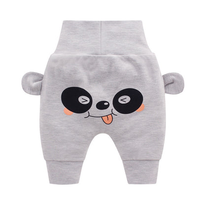 Baby High-Waist Tummy-Control Harem Pants – Cute 3D Animal Print Knit Pants