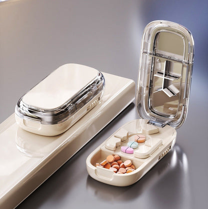 💊Upgrade-Designed Compact 3-in-1 Pill Splitter Organizer