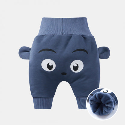 Baby High-Waist Tummy-Control Harem Pants – Cute 3D Animal Print Knit Pants