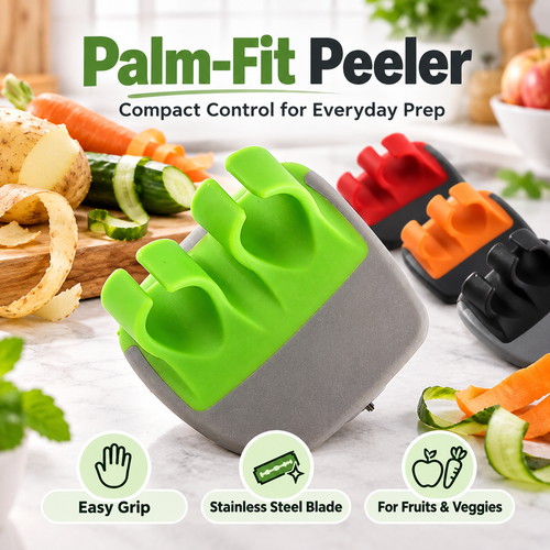 🥔 2-Piece Palm Vegetable Peeler Set – Soft Grip Handheld Fruit & Veggie Peeler