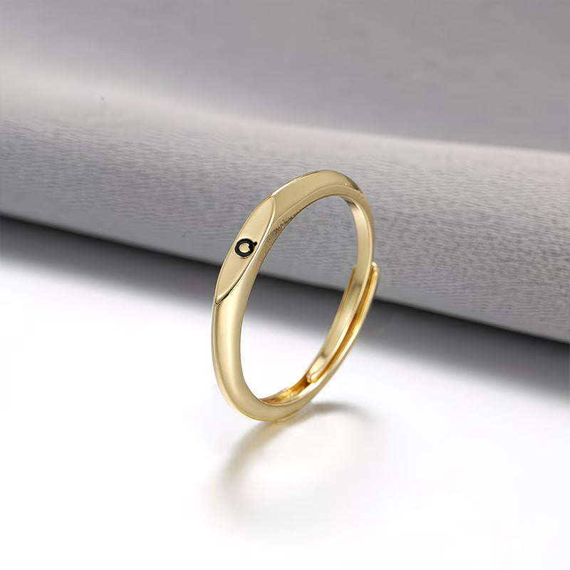 🎁14K Gold Filled Ring Gold Initial Ring Dainty Gold Simple Letter Band Rings