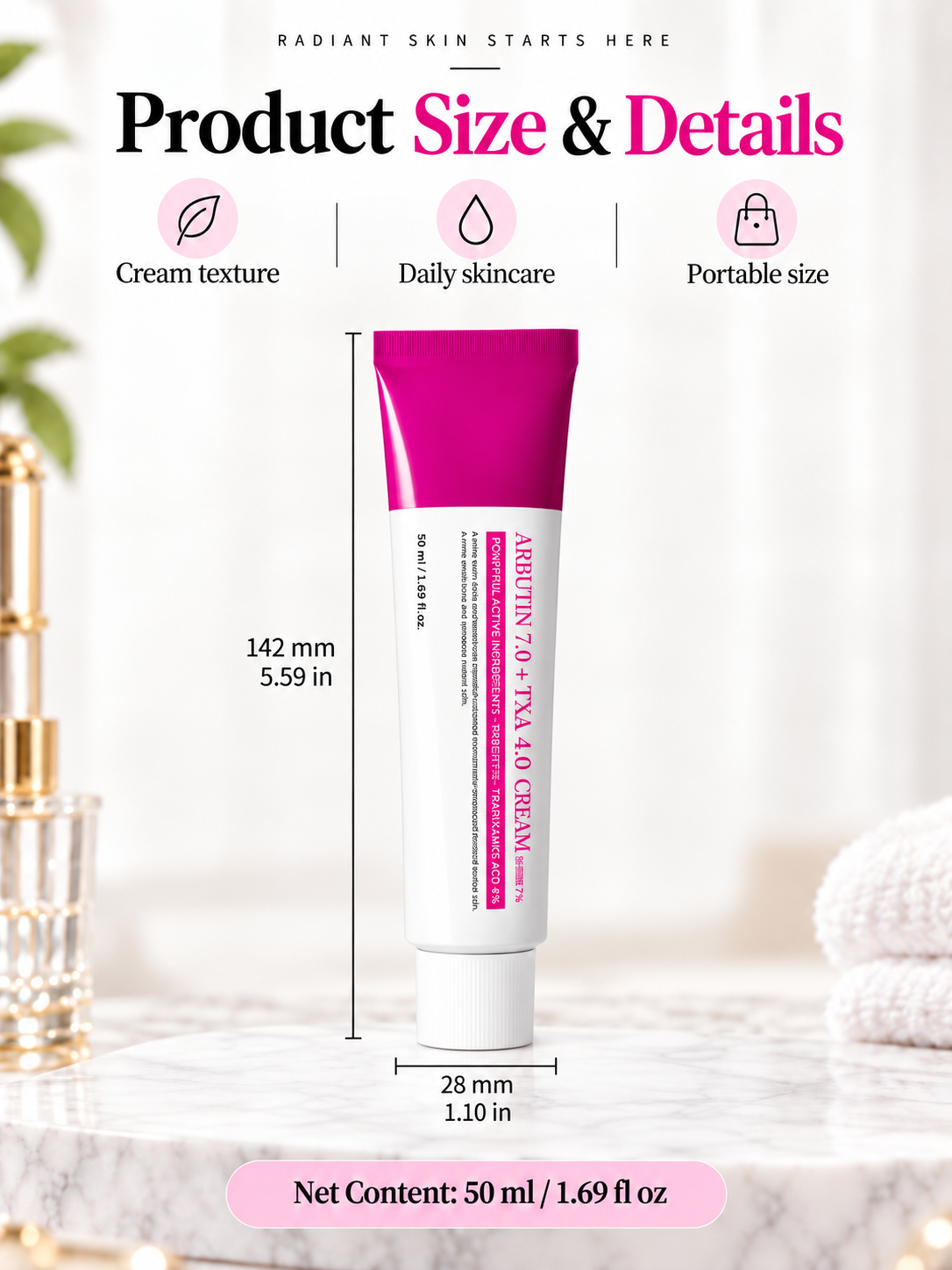 ✨Arbutin 7% + Tranexamic Acid 4% Cream – Dark Spot Corrector & Brightening Moisturizer