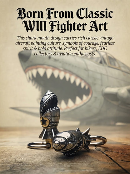 ✨3D Shark Warhead Keychain – Heavy-Duty Stainless Steel Men's Pendant