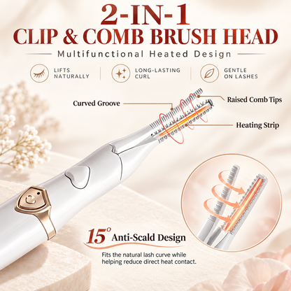 💫Heated Eyelash Curler – 2-in-1 Rechargeable, 8S Fast Heat, 24H Long Lasting