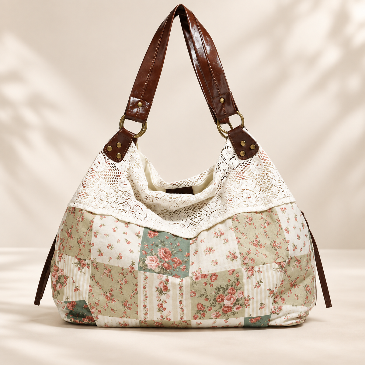 ✨Polka Dot Lace Slouchy Hobo Tote Bag for Women