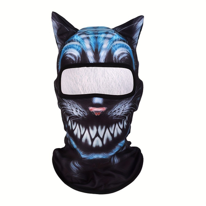 🐾❄️  3D Old Man Balaclava Cat Print Balaclava – Funny Full-Face Outdoor Hood Mask