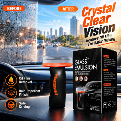 ✨Handheld Auto Oil Film Cleaner – Streak-Free Glass Degreaser for Windows & Windshields