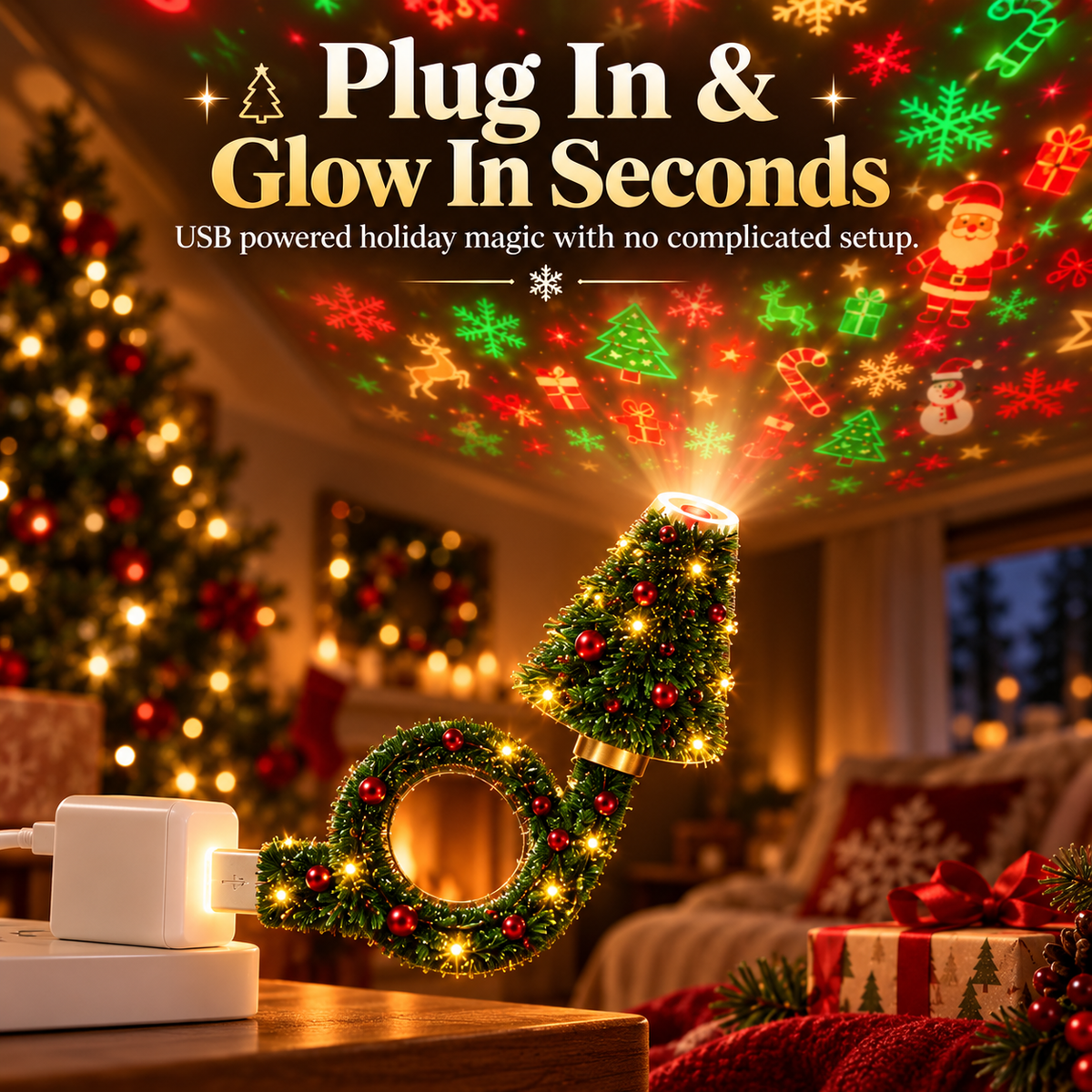 ✨Christmas Projector – Festive Holiday Light Projection for Home & Party