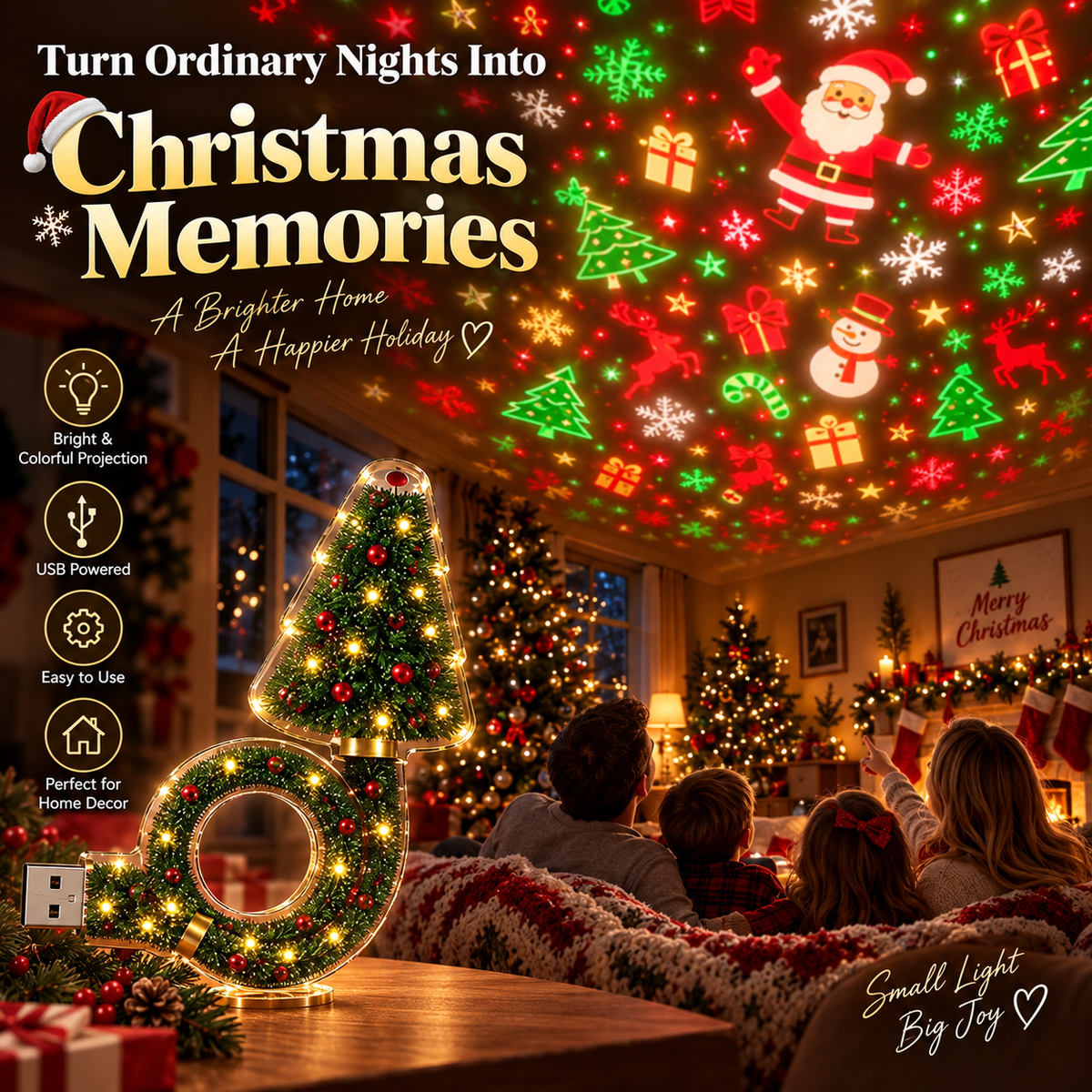 ✨Christmas Projector – Festive Holiday Light Projection for Home & Party