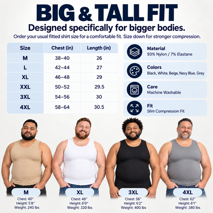 ✨Men's Compression Tank Top – Sleeveless Tummy Control Shapewear, Slim-Fit & Flexible