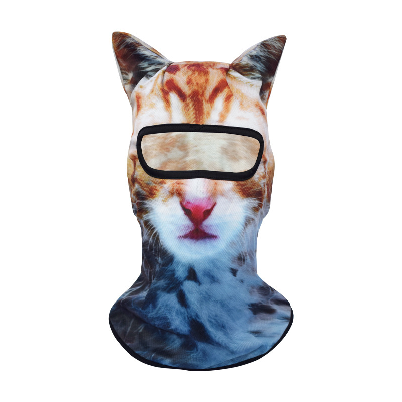 🐾❄️  3D Old Man Balaclava Cat Print Balaclava – Funny Full-Face Outdoor Hood Mask