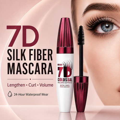 ✨ 7D Silk Fiber Mascara – 24H Waterproof Lengthening & Volumizing