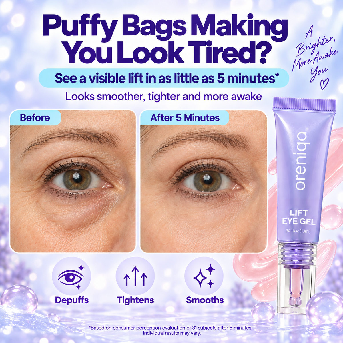 ✨Lift Eye Gel – Puffiness & Dark Circles Fix, Wrinkle-Smoothing Anti-Aging with Collagen Brightener