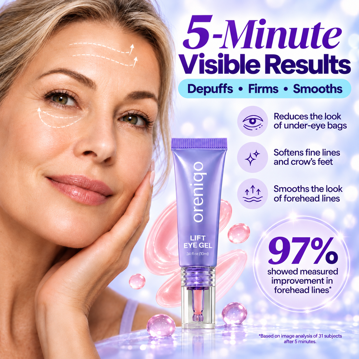 ✨Lift Eye Gel – Puffiness & Dark Circles Fix, Wrinkle-Smoothing Anti-Aging with Collagen Brightener